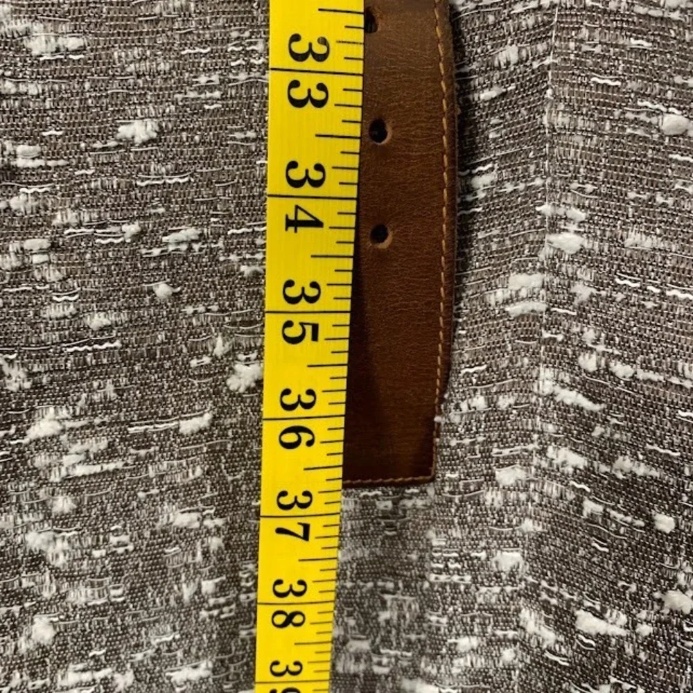 Vintage 70s Levi's Brown Belt Brass Toned Logo Buckle Oil Tanned Harness Size 32